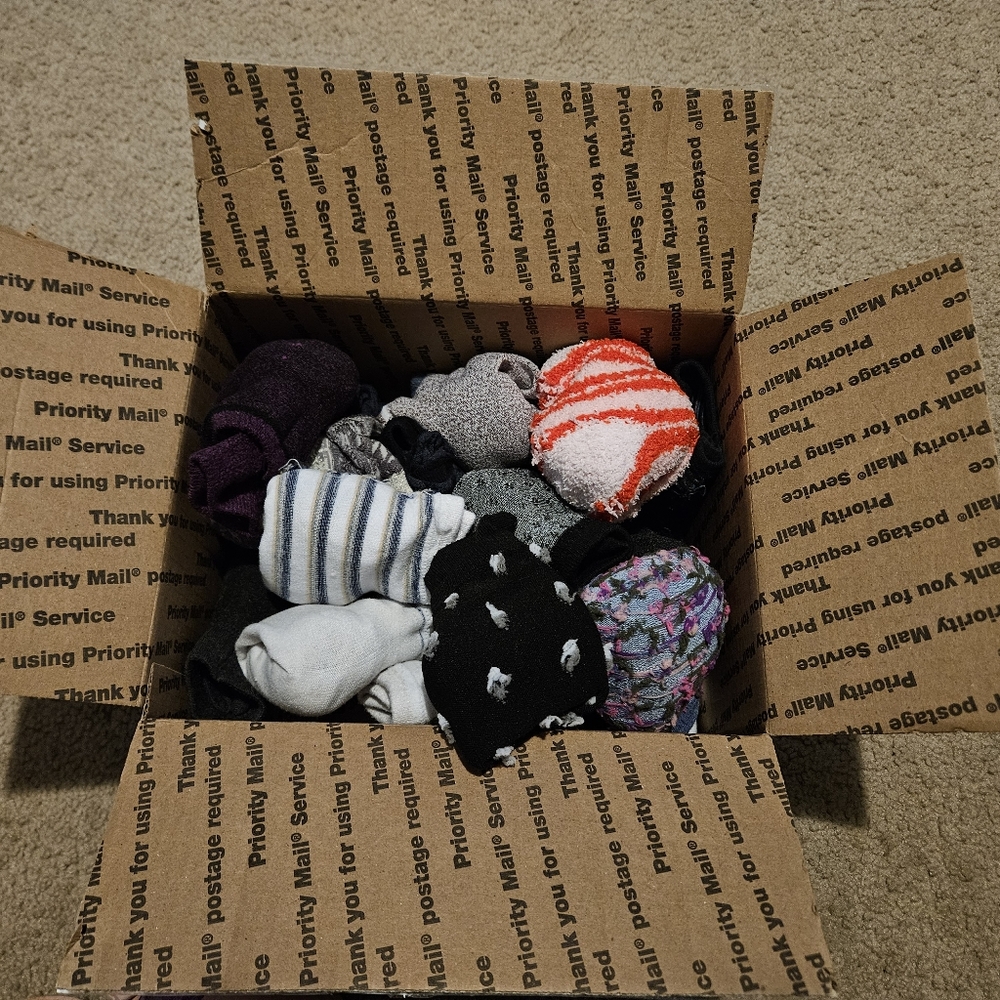 Box of women's dress socks